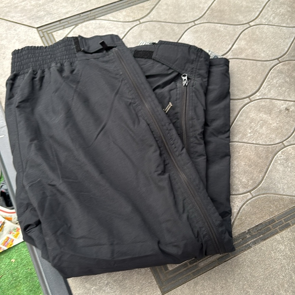 Nordica Insulated Pants Size 32 Waist Black Hook Loop Zipper 1/2 Elastic Waist